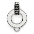 Sterling Silver Black And White Cubic Zirconia Charm Holder Pendant
