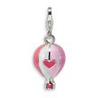 Sterling Silver 3-D Enameled Hot Air Balloon With Lobster Clasp Charm