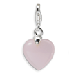 Sterling Sterling Silver Rose Quartz Heart With Lobster Clasp Charm