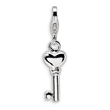 Sterling Silver 3-D Enameled Key With Lobster Clasp Charm
