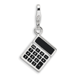 Sterling Silver 3-D Enameled Calculator With Lobster Clasp Charm