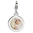 Sterling Silver Polished Circle Frame With Lobster Clasp Charm