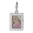 Sterling Silver Polished Picture Frame With Lobster Clasp Charm