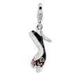 Sterling Silver 3-D Enameled High Heel With Lobster Clasp Charm