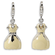 Sterling Silver 3-D Enameled Dress With Lobster Clasp Charm