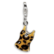 Sterling Silver Cubic Zirconia Black & Yellow Enameled Tank Top With Lobster Clasp Charm