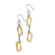 Stainless Steel Gold IP Plated Square Link Earrings