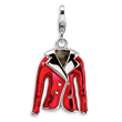 Sterling Silver 3-D Enameled Red Jacket With Lobster Clasp Charm