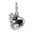 Sterling Silver 3-D Swarovski Crystal & Enameled "Little Princess" Hand
