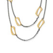 Stainless Steel Gold IP Plated Square Link Necklace