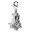Sterling Silver 3-D Enameled Grand Piano With Lobster Clasp Charm
