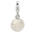 Sterling Silver Polished Volleyball With Lobster Clasp Charm