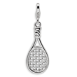 Sterling Silver Tennis Racket With Lobster Clasp Charm