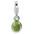 Sterling Silver 3-D Enameled Tennis Ball With Lobster Clasp Charm