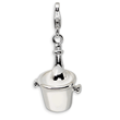 Sterling Silver Enamel Champagne Bottle In Ice Bucket With Lobster Charm