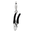 Sterling Silver 3-D Enameled Pruning Shears With Lobster Clasp Charm