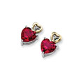 Sterling Silver & 14K Crimson Red Topaz and Diamond Earrings
