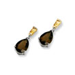 Sterling Silver & 14K Gold Smokey Quartz and Citrine Earrings