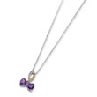 Sterling Silver & 14K Gold Amethyst And Diamond Heart Necklace