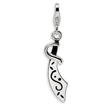 Sterling Silver Enameled Sword With Lobster Clasp Charm