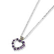 Sterling Silver & 14K Gold Amethyst & Diamond Necklace