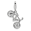 Sterling Silver 3-D Polished Bicycle With Lobster Clasp Charm