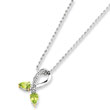 Sterling Silver & 14K Gold Peridot Diamond Necklace