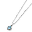Sterling Silver & 14K Gold Sky Blue Topaz & Diamond Necklace