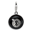 Sterling Silver 3-D Swarovski Crystal Magic 8 Ball With Lobster Clasp Charm