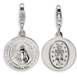 Sterling Silver Miraculous Medal With Lobster Clasp Charm