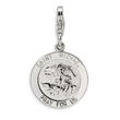 Sterling Silver Saint Michael Medal With Lobster Clasp Charm