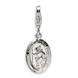 Sterling Silver Saint Christopher Medal With Lobster Clasp Charm