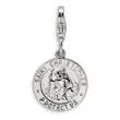 Sterling Silver St. Christopher Medal With Lobster Clasp Charm