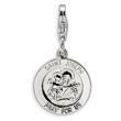Sterling Silver Saint Joseph Medal With Lobster Clasp Charm