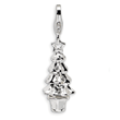 Sterling Silver Swarovski Crystal Christmas Tree With Lobster Clasp Charm