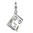 Sterling Silver 3-D Enameled Dec. 25 and Dec. 26 With Lobster Clasp Charm