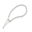 Sterling Silver Beaded Dangling Heart Magnetic Clasp Bracelet