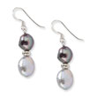 Sterling Silver Light & Dark Grey Freshwater Cultured Pearl Earrings