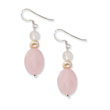 Sterling Silver Rose Quartz & Pink Freshwater Cultured Pearl Earrings