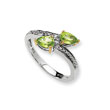 Sterling Silver & 14K Gold Peridot Diamond Ring