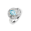 Sterling Silver & 14K Gold Sky Blue & Diamond Ring