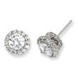 Sterling Silver CZ Round Post Earrings