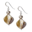 Sterling Silver Light Brown Mother Of Pearl & Fresh Water Cultured Pearl Earrings