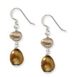Sterling Silver Champagne & Copper Freshwater Cultured Pearl Earrings