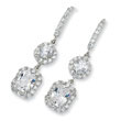 Sterling Silver CZ French Wire Earrings