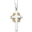 Sterling Silver & Gold-plated No Greater Love Cross 18" Necklace