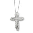 Sterling Silver April Cubic Zirconia Birthstone Message Of The Cross 18" Necklace