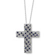 Sterling Silver September Cubic Zirconia Birthstone Message Of the Cross 18" Necklace