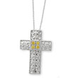 Sterling Silver November Cubic Zirconia Birthstone Message Of the Cross 18" Necklace