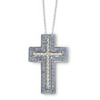 Sterling Silver Decamber Cubic Zirconia Birthstone Message of the Cross 18" Necklace